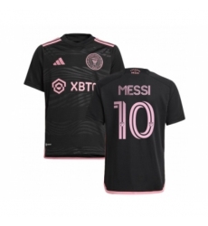 Women's Inter Miami CF #10 Lionel Messi Black Soccer Jersey