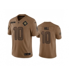 Men's Nike Miami Dolphins #10 Tyreek Hill 2023 Brown Salute To Service Limited Football Stitched Jersey Men's Nike Miami Dolphins #10 Tyreek Hill 2023 Brown Salute To Service Limited Football Stitched Jersey
