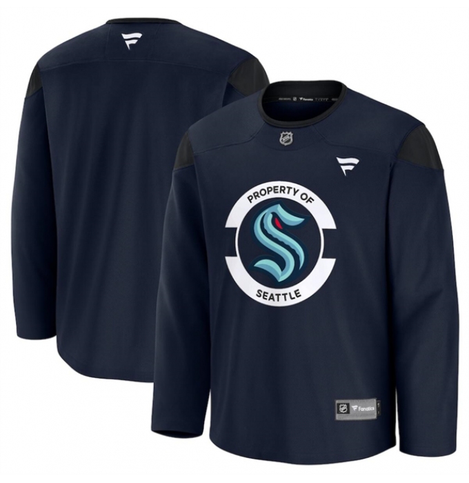 Men's Seattle Kraken Navy 2024-25 Team Practice Stitched Hockey Jersey