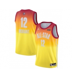 Men's 2023 All-Star #12 Ja Morant Orange Game Swingman Stitched Basketball Jersey