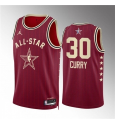 Men's 2024 All-Star #30 Stephen Curry Crimson Stitched Basketball Jersey