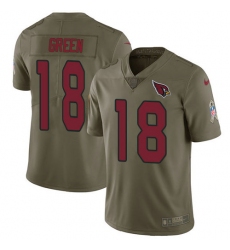 Men's Nike Arizona Cardinals #18 A.J. Green Olive Stitched NFL Limited 2017 Salute To Service Jersey