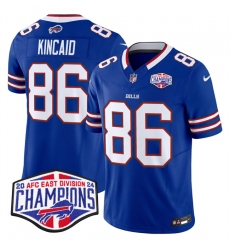 Men's Buffalo Bills #86 Dalton Kincaid Royal F.U.S.E. 2024 AFC East Division Champions Vapor Limited Stitched Football Jersey