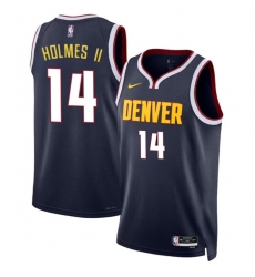 Men's Denver Nuggets #14 DaRon Holmes II Navy 2024 Draft Icon Edition Stitched Basketball Jersey