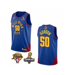 Men's Denver Nuggets #50 Aaron Gordon Blue 2023 Nuggets Champions And Finals Statemenr Edition Stitched Basketball Jersey