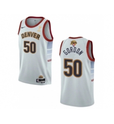 Men's Denver Nuggets #50 Aaron Gordon White 2023 Finals Champions Icon Edition Stitched Basketball Jersey