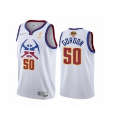 Men's Denver Nuggets #50 Aaron Gordon White 2023 Finals Earned Edition Stitched Basketball Jersey