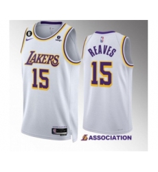 Men's Los Angeles Lakers #15 Austin Reaves White Association Edition With NO.6 Stitched Basketball Jersey