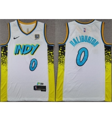 Men's Indiana Pacers #0 Tyrese Haliburton White 2024-25 City Edition Stitched Basketball Jersey