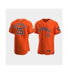 Men's Houston Astros #15 Martín Maldonado Orange 60th Anniversary Flex Base Stitched Baseball Jersey