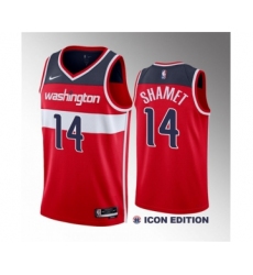 Men's Washington Wizards #14 Landry Shamet Red 2023 Draft Icon Edition Stitched Jersey