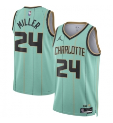 Men's Charlotte Hornets #24 Brandon Miller Mint 2024-25 City Edition Stitched Basketball Jersey