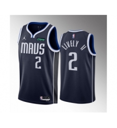 Men's Dallas Mavericks #2 Dereck Lively II Navy 2023 Draft Statement Edition Stitched Basketball Jersey