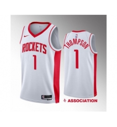 Men's Houston Rockets #1 Amen Thompson White 2023 Draft Association Edition Stitched Basketball Jersey