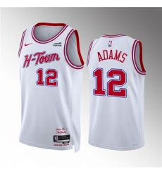 Men's Houston Rockets #12 Steven Adams White 2023-24 City Edition Stitched Jersey