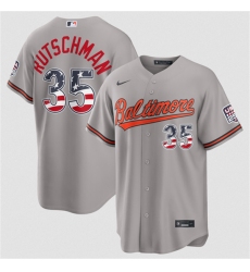 Men's Baltimore Orioles #35 Adley Rutschman Gray USA 250 Fourth of July Home Stitched Baseball Jersey
