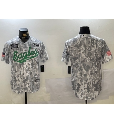 Men's Philadelphia Eagles Blank Arctic Camo 2024 Salute to Service Stitched Baseball Jersey