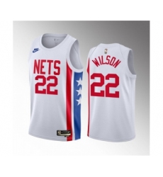 Men's Brooklyn Nets #22 Jalen Wilson White 2023 Draft Classic Edition Stitched Basketball Jersey