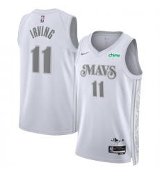 Men's Dallas Mavericks #11 Kyrie Irving White 2024-25 City Edition Stitched Basketball Jersey