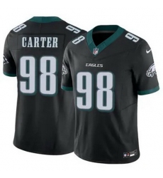 Youth Philadelphia Eagles #98 Jalen Carter Black F U S E Stitched NFL Jersey