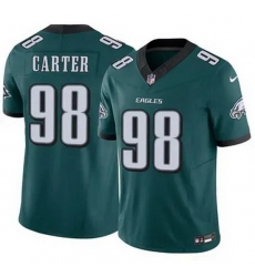 Youth Philadelphia Eagles #98 Jalen Carter Green F U S E Stitched NFL Jersey