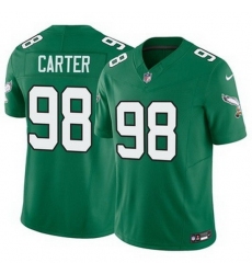 Youth Philadelphia Eagles #98 Jalen Carter Green Vapor Limited Stitched NFL Jersey