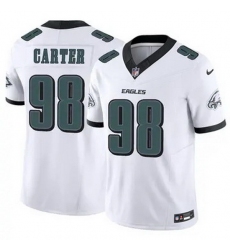 Youth Philadelphia Eagles #98 Jalen Carter White F U S E Stitched NFL Jersey