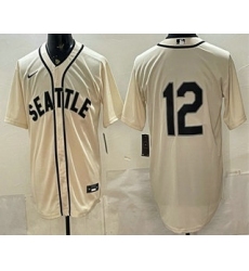 Men's Seattle Mariners #12 Josh Naylor Cream Alternate Stitched Jersey