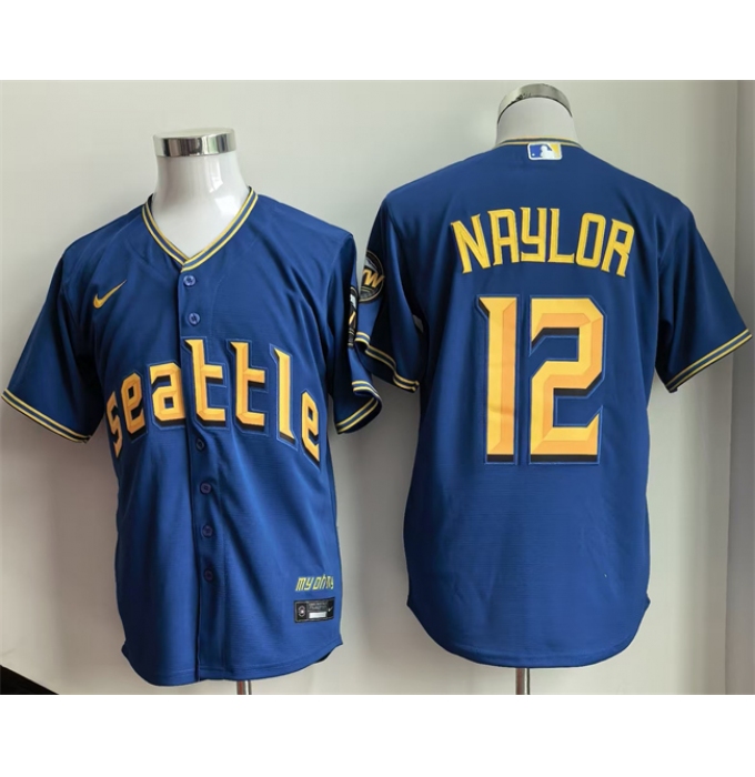 Men's Seattle Mariners #12 Josh Naylor Royal 2025 Cool Base Stitched jersey