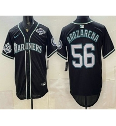 Men's Seattle Mariners #56 Randy Arozarena 50th Black Out Style Vapor Premier Limited Jersey