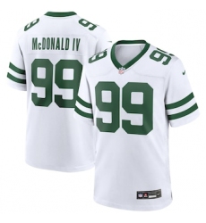 Men's New York Jets #99 Will McDonald IV White Throwback Stitched Game Jersey