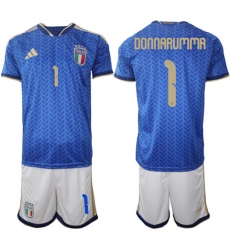 Men's Italy #1 DONNARUMMA National Team FIFA x World Cup 2026 Home Blue On Field Jerseys