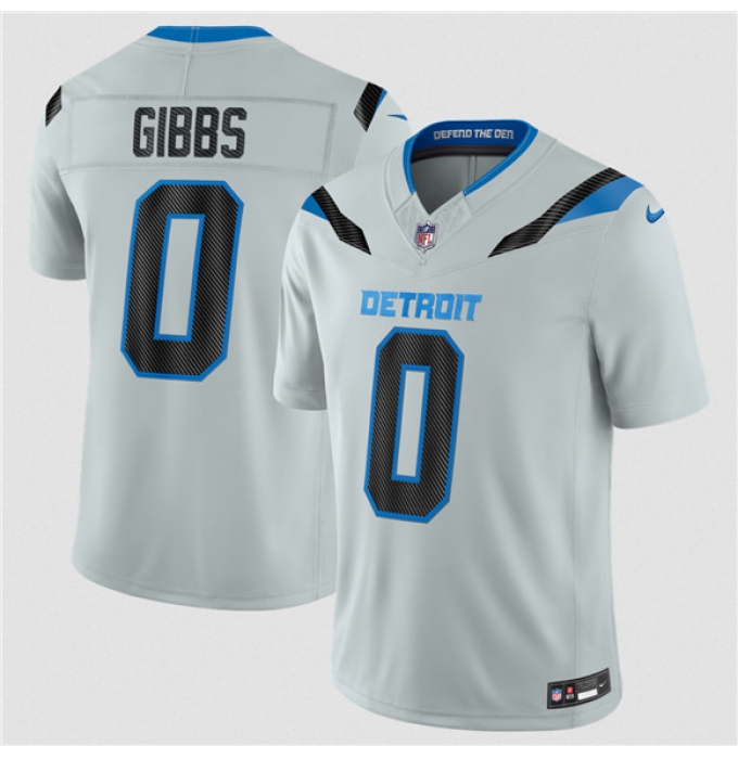 Youth Detroit Lions #0 Jahmyr Gibbs Silver 2026 F.U.S.E. Rivalries Collection Limited Football Stitched Jersey