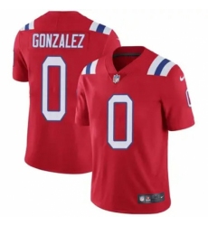 Men's New England Patriots #0 Christian Gonzalez Red Stitched Vapor Limited Jersey