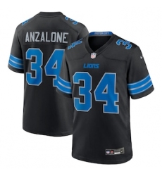 Men's Detroit Lions #34 Alex Anzalone Black 2nd Alternate Game Nike Jersey