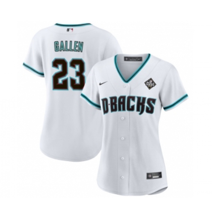 Women's Arizona Diamondbacks #23 Zac Gallen White 2023 World Series Stitched Baseball Jersey