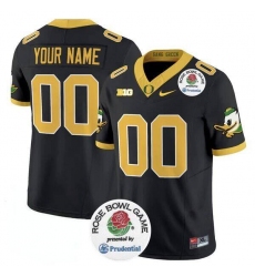 Men's Oregon Ducks Active Player Custom Black 2024 F.U.S.E. Rose Bowl Vapor Limited Stitched Football Jersey