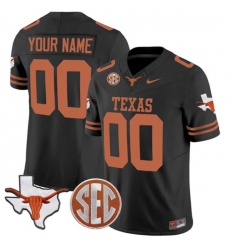 Men's Texas Longhorns Active Player Custom Black F.U.S.E. State Map & SEC Patch Stitched Jersey