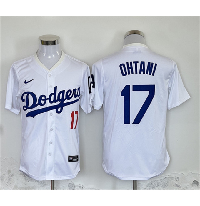 Men's Los Angeles Dodgers #17 Shohei Ohtani White Home Limited Stitched Baseball Jersey