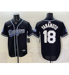 Men's Los Angeles Dodgers #18 Yoshinobu Yamamoto B2B Champs 2026 Black Out Style Vapor Limited Stitched Baseball Jersey