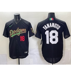 Men's Los Angeles Dodgers #18 Yoshinobu Yamamoto Black Mexico Limited Stitched Baseball Jersey