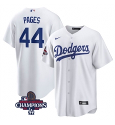 Men's Los Angeles Dodgers #44 Andy Pages White 2024 World Series Cool Base Stitched Baseball Jersey