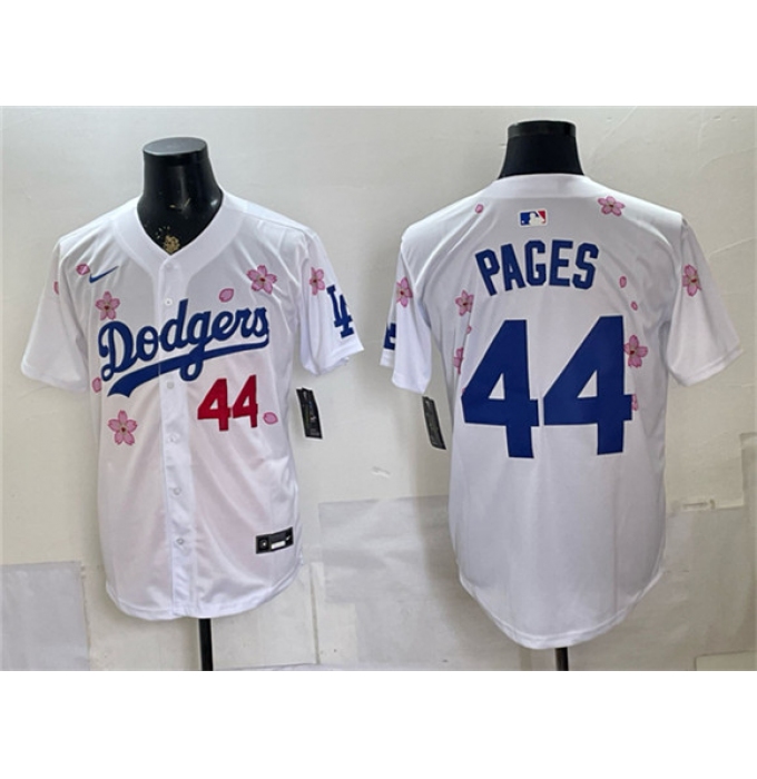 Men's Los Angeles Dodgers #44 Andy Pages White 2025 Tokyo Series Limited Stitched Baseball Jersey