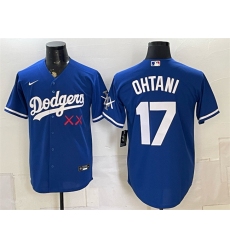 Men's Los Angeles Dodgers x KAWS #17 Shohei Ohtani Royal Vapor Premier Limited Stitched Baseball Jersey