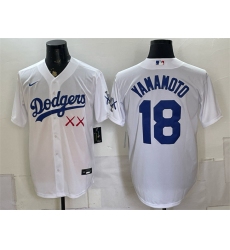 Men's Los Angeles Dodgers x KAWS #18 Yoshinobu Yamamoto White Vapor Premier Limited Stitched Baseball Jersey