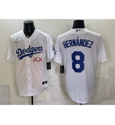 Men's Los Angeles Dodgers x KAWS #8 Enrique Hernández White Vapor Premier Limited Stitched Baseball Jersey