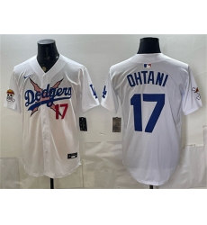 Men's Los Angeles Dodgers x One Piece #17 Shohei Ohtani White Vapor Premier Limited Stitched Baseball Jersey