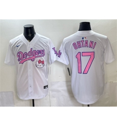 Women's Los Angeles Dodgers #17 Shohei Ohtani White 2025 Hello Kitty Vapor Limited Stitched Baseball Jersey(Run Small)