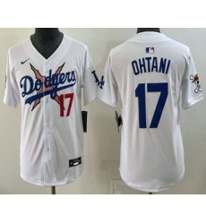 Youth Los Angeles Dodgers x One Piece #17 Shohei Ohtani White Vapor Premier Limited Stitched Jersey