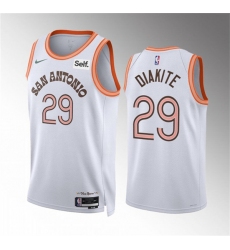 Men's San Antonio Spurs #29 Mamadi Diakite White 2023-24 City EditionStitched Basketball Jersey